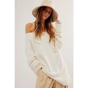Free People Otto Sweatshirt Tunic Top Oversized Slouchy Cotton Comfy S 284742